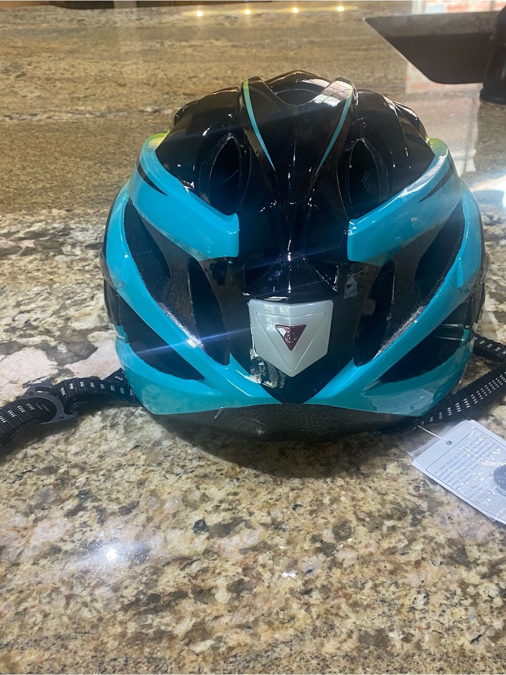 Eastinear Adult Cycling Helmet - Black with Blue & Yellow Accents - Picture 4 of 6